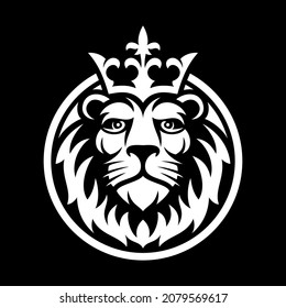 Lion head logo design template. Vector illustration. Premium king brand identity icon