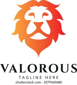 Plantilla de diseño del logotipo de la cabeza de león. Ilustración vectorial. Icono de identidad de marca king premium