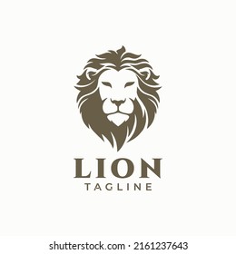 Plantilla de diseño del logotipo de la cabeza de león.