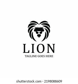 Lion head logo design template. Vector illustration