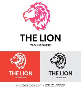 Lion head logo design template	