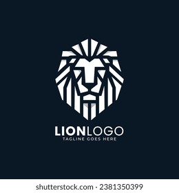 Lion Head Logo Design Template, Minimal Lion Logo Vector