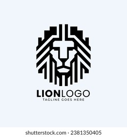 Lion Head Logo Design Template, Minimal Lion Logo Vector