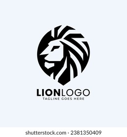 Lion Head Logo Design Template, Minimal Lion Logo Vector