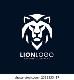 Plantilla de diseño de logotipo de cabeza de león, vector de logotipo de león mínimo