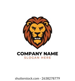 Lion head logo design template
