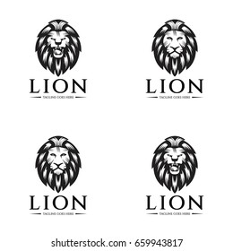 Lion head logo design template. Element for the brand identity. Vector illustration