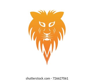 Lion head logo design template