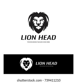 Lion head logo design template. Vector illustration