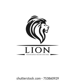 Lion head logo design template. Vector illustration