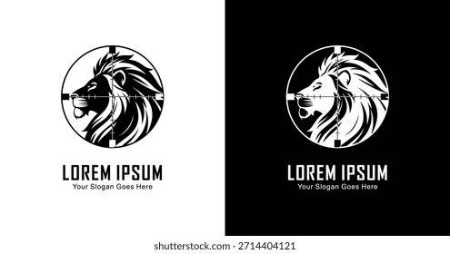 Diseño del logotipo de la cabeza del león que está en el tiro