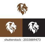 Lion head logo design vector illustration