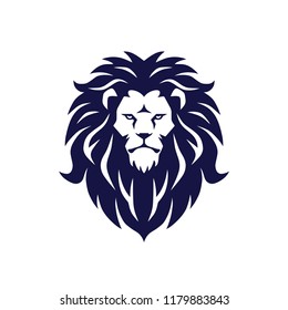 Lion Head Logo Design Vector Mascot Illustration