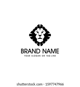 lion head logo design vector template