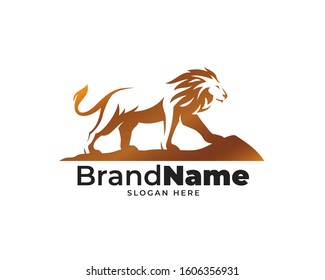 lion head logo design vector