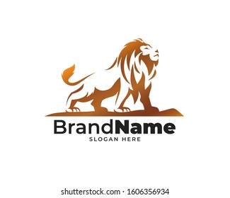 lion head logo design vector