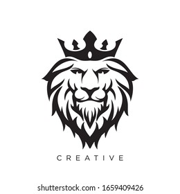 lion head logo design vector