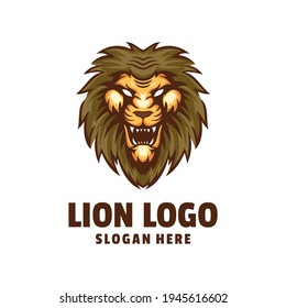 lion head logo design vector