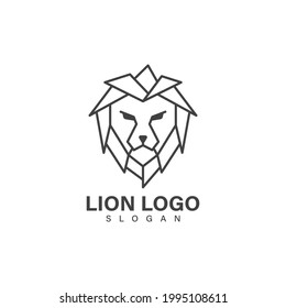 Lion head logo design vector template