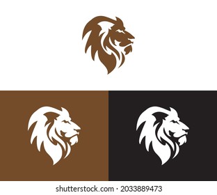 Lion head logo design vector illustration