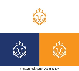 Lion head logo design vector illustration