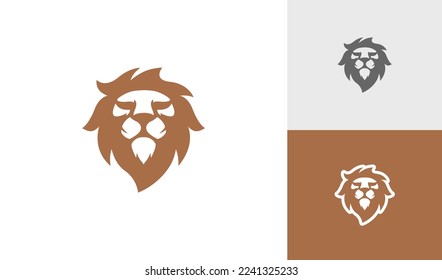 Lion head logo design vector
