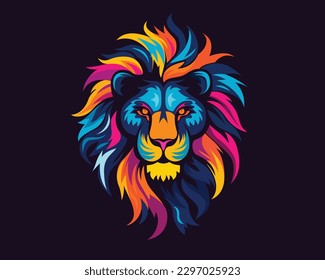 Lion head logo design vector template. Abstract lion head illustration.