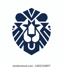 Diseño del logotipo de la cabeza de león, cara de león vectorial 