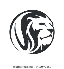LIon Head Logo Design Vector
