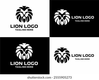 Lion Head Logo Design Vector