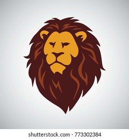 Lion Head Logo Design Vector 