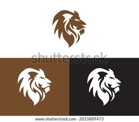 Lion head logo design vector illustration