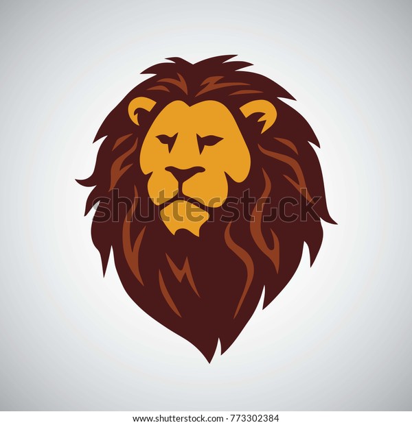 Lion Head Logo Design Vector Stock Vector Royalty Free 773302384