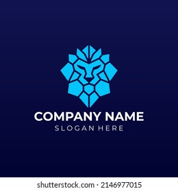 Lion Head Logo designs concept vector. Royal Lion icon logo. King of  jungle logo template isolated on black background