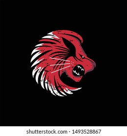 lion head logo element modern beast, mascot t-shirt vector or animal design template idea