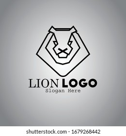 Lion head logo geometric style