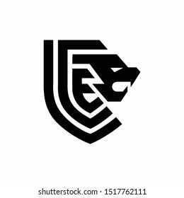 lion head logo with a heraldic concept