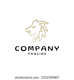 Lion head logo icon design template