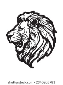 Lion head logo icon, lion face vector Illustration, on a isolated background, SVG svg