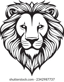 Lion head logo icon, lion face vector Illustration,