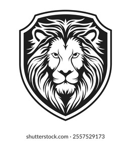 Lion head logo icon, lion face vector Illustration.	