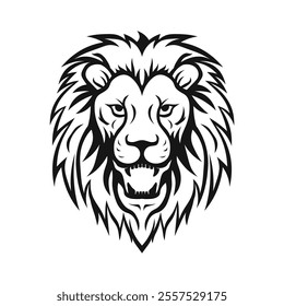 Lion head logo icon, lion face vector Illustration.	