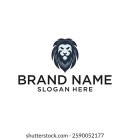 Lion head logo icon, lion face vector Illustration, on a isolated background, EPS
