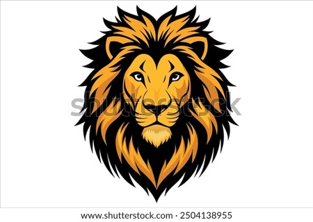 Lion head logo icon, lion face vector Illustration, on a isolated background