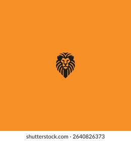 Lion head logo icon flat vector design