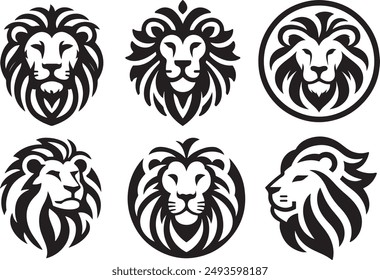 Lion head logo icon illustration 