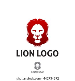 Lion head logo, icon or mascot vector