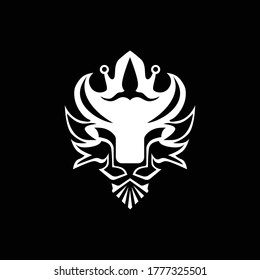 lion head logo icon monoline silhoutte
