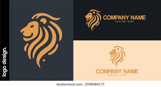Lion head logo icon. Premium king animal sign. Vector illustration.