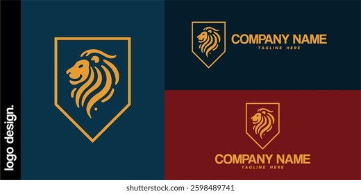 Lion head logo icon. Premium king animal sign. Vector illustration.